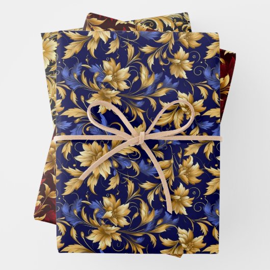 Umhüllungspapier aus Gold-Blume Geschenkpapier Set (Beispiel)