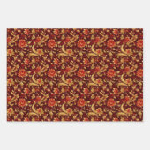 Umhüllungspapier aus Gold-Blume Geschenkpapier Set (Vorderseite 3)