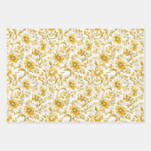 Umhüllungspapier aus Gold-Blume Geschenkpapier Set (Vorderseite)