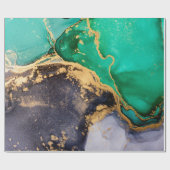 Umhüllungspapier aus grünem und goldfarbenem Marmo Geschenkpapier (Flach)