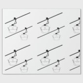 Umhüllungspapier aus schwarz-weißer Gondel. Geschenkpapier (Flach)