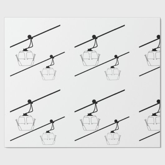 Umhüllungspapier aus schwarz-weißer Gondel. Geschenkpapier (Flach)