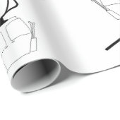 Umhüllungspapier aus schwarz-weißer Gondel. Geschenkpapier (Rolleneckpunkt)