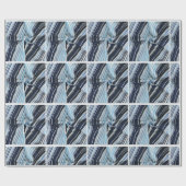 Umhüllungspapier blau-weiße Streifen moderne Desig Geschenkpapier (Flach)