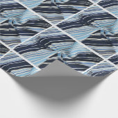 Umhüllungspapier blau-weiße Streifen moderne Desig Geschenkpapier (Ecke)