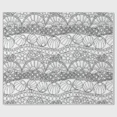 Umhüllungspapier - Doodle Circles B/W Geschenkpapier (Flach)