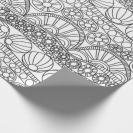 Umhüllungspapier - Doodle Circles B/W Geschenkpapier