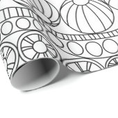 Umhüllungspapier - Doodle Circles B/W Geschenkpapier (Rolleneckpunkt)