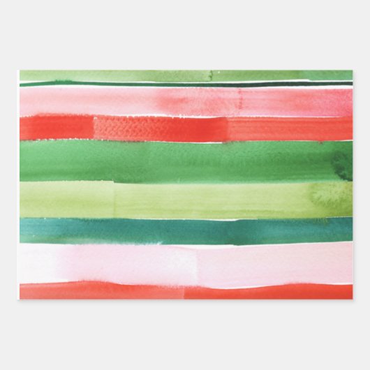 Umhüllungspapier - Farbstreifen Geschenkpapier Set (Vorderseite 3)