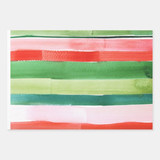 Umhüllungspapier - Farbstreifen Geschenkpapier Set (Vorderseite 2)