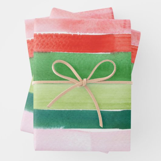 Umhüllungspapier - Farbstreifen Geschenkpapier Set (Beispiel)