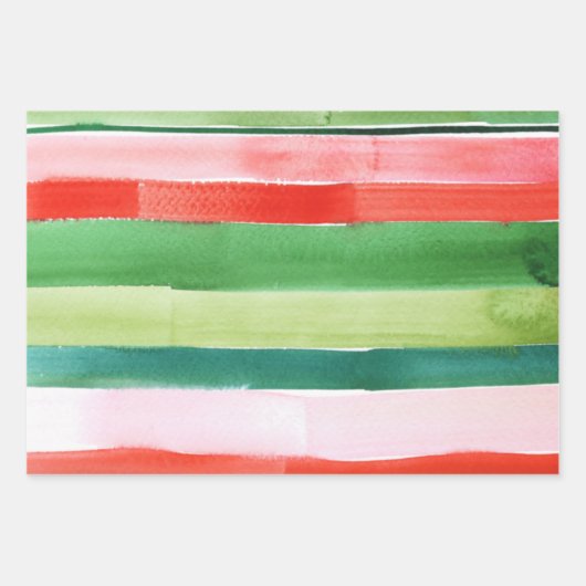 Umhüllungspapier - Farbstreifen Geschenkpapier Set (Vorderseite)