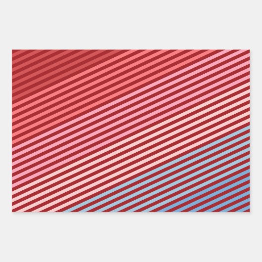 Umhüllungspapier Flachblatt Set/3 mehrfarbiges Str Geschenkpapier Set (Vorderseite 3)