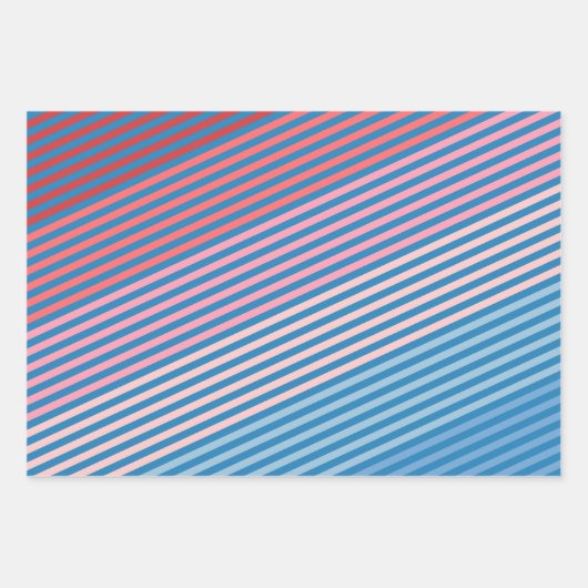 Umhüllungspapier Flachblatt Set/3 mehrfarbiges Str Geschenkpapier Set (Vorderseite 2)