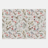 Umhüllungspapier für Blume und Vögel Geschenkpapier Set (Vorderseite)