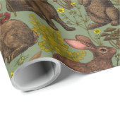 Umhüllungspapier für Kaninchen und Waldflora Geschenkpapier (Rolleneckpunkt)