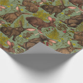 Umhüllungspapier für Kaninchen und Waldflora Geschenkpapier (Ecke)