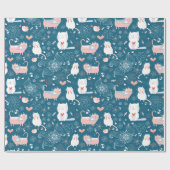 Umhüllungspapier für Katzen, Vögel und Herz Geschenkpapier (Flach)