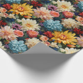 Umhüllungspapier für rosa und gelbe Blumen Geschenkpapier (Ecke)