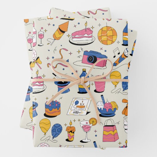 Umhüllungspapier Geschenkpapier Set (Beispiel)