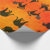 Umhüllungspapier Halloween Katzen Geschenkpapier (Ecke)