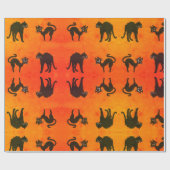 Umhüllungspapier Halloween Katzen Geschenkpapier (Flach)