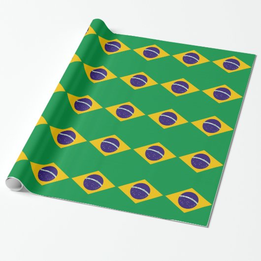 Umhüllungspapier mit Flagge Brasiliens Geschenkpapier (Ungerollt)