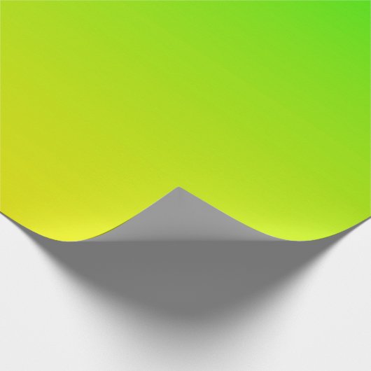 Umhüllungspapier mit grünem und gelbem Neongradien Geschenkpapier (Ecke)