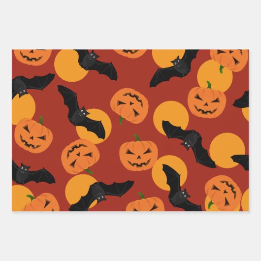 Umhüllungspapier mit Halloween-Muster Geschenkpapier Set (Vorderseite 3)
