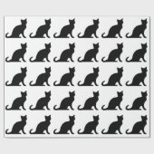 Umhüllungspapier mit Schwarz-Weiß-Katzendesign Geschenkpapier (Flach)