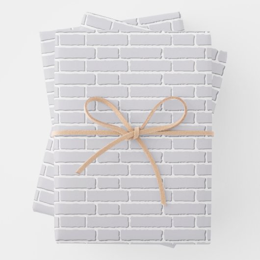 Umhüllungspapier mit weißer Backsteinwand Geschenkpapier Set (Beispiel)