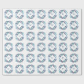 Umhüllungspapier mit zarten Zweigen und Blume. Geschenkpapier (Flach)