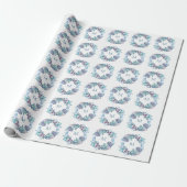 Umhüllungspapier mit zarten Zweigen und Blume. Geschenkpapier (Ungerollt)