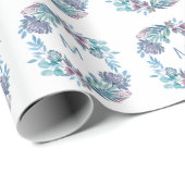 Umhüllungspapier mit zarten Zweigen und Blume. Geschenkpapier (Rolleneckpunkt)