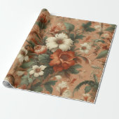 Umhüllungspapier - Orange, Creme, Moss Green Geschenkpapier (Ungerollt)