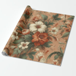 Umhüllungspapier - Orange, Creme, Moss Green Geschenkpapier