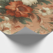 Umhüllungspapier - Orange, Creme, Moss Green Geschenkpapier (Ecke)