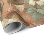 Umhüllungspapier - Orange, Creme, Moss Green Geschenkpapier (Rolleneckpunkt)