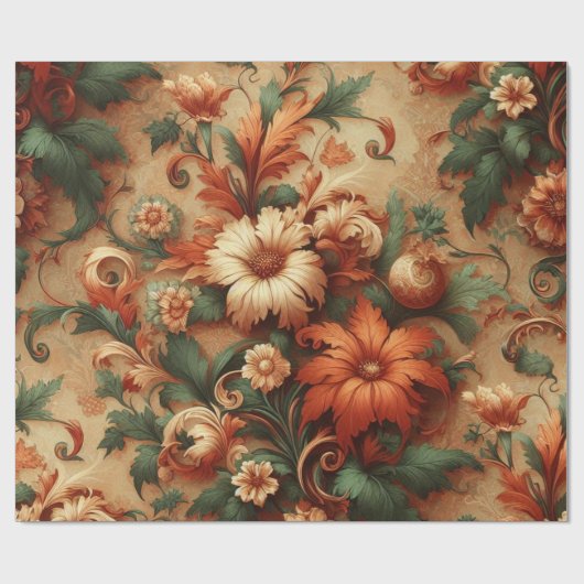 Umhüllungspapier - Orange, Creme, Moss Green Geschenkpapier (Flach)