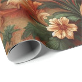 Umhüllungspapier - Orange, Creme, Moss Green Geschenkpapier (Rolleneckpunkt)