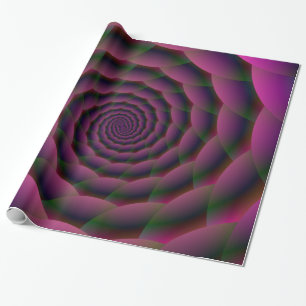 Umhüllungspapier Seilspirale in Lila Rot und Grün Geschenkpapier