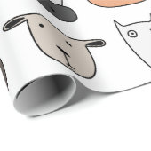 Umhüllungspapier - Tierische Gesichter Geschenkpapier (Rolleneckpunkt)