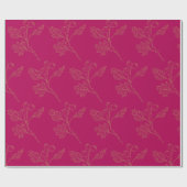 Umhüllungspapier - Wein und goldene Beeren Geschenkpapier (Flach)