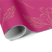 Umhüllungspapier - Wein und goldene Beeren Geschenkpapier (Rolleneckpunkt)