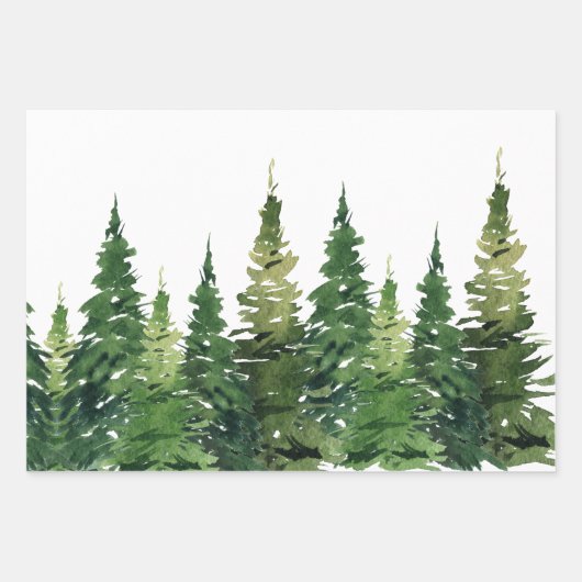 Umhüllungspapierblätter - Aquarellwald Geschenkpapier Set (Vorderseite 3)