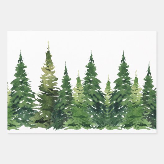 Umhüllungspapierblätter - Aquarellwald Geschenkpapier Set (Vorderseite 2)