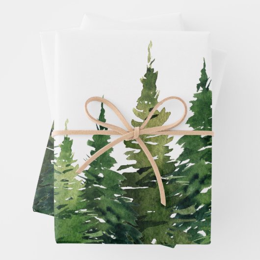 Umhüllungspapierblätter - Aquarellwald Geschenkpapier Set (Beispiel)