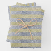 Umhüllungspapierblätter aus Silber und Gold Streif Geschenkpapier Set (Beispiel)