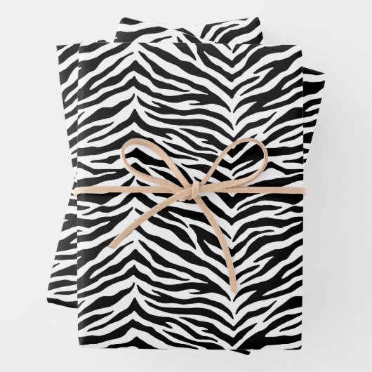 Umhüllungspapierblätter aus Zebra Geschenkpapier Set (Beispiel)