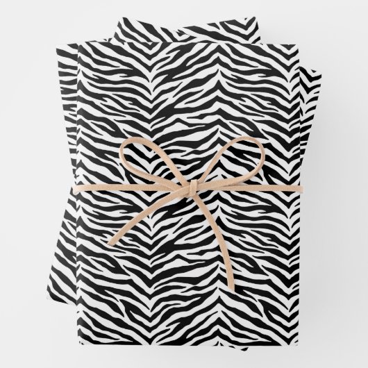 Umhüllungspapierblätter mit Zebra Print Geschenkpapier Set (Beispiel)